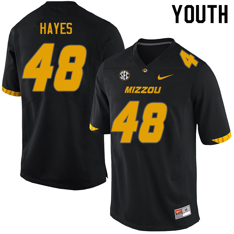 Youth #48 Caimin Hayes Missouri Tigers College Football Jerseys Sale-Black - Click Image to Close